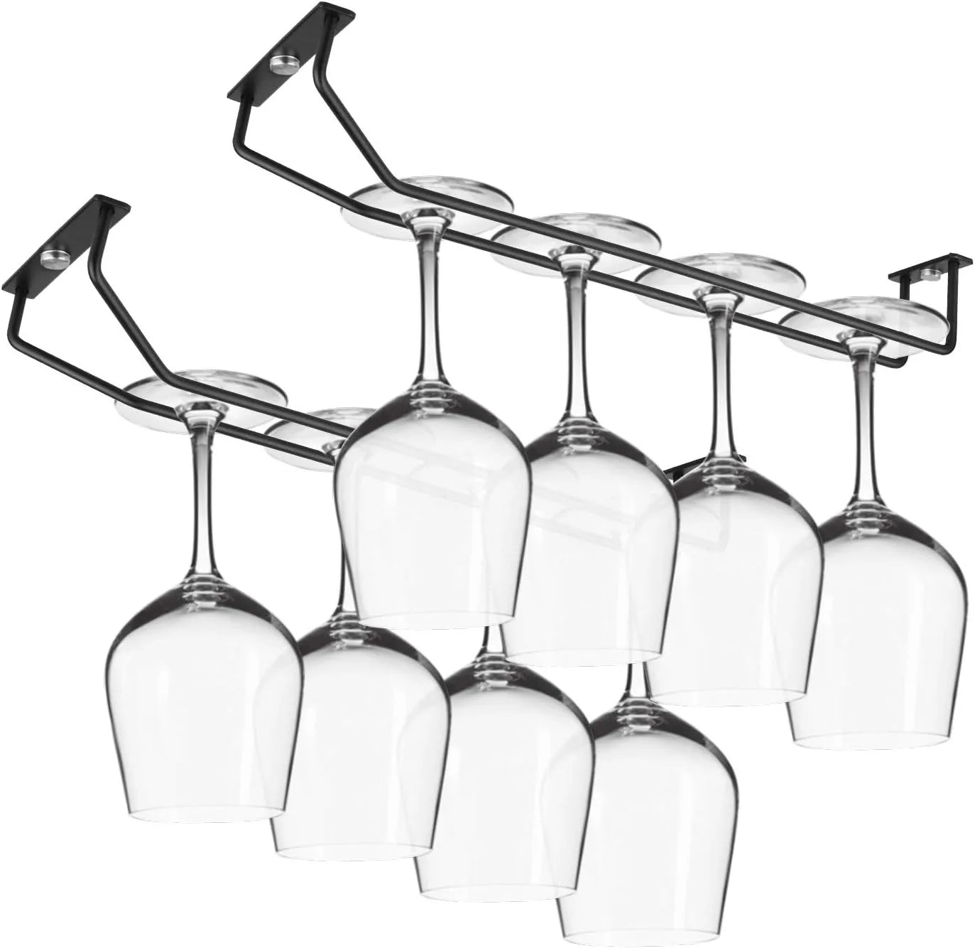 Under Cabinet Wine Glass Holder – Sturdy Hanging Organizer for Stemware Storage in Kitchen, Bar, or Cabinet