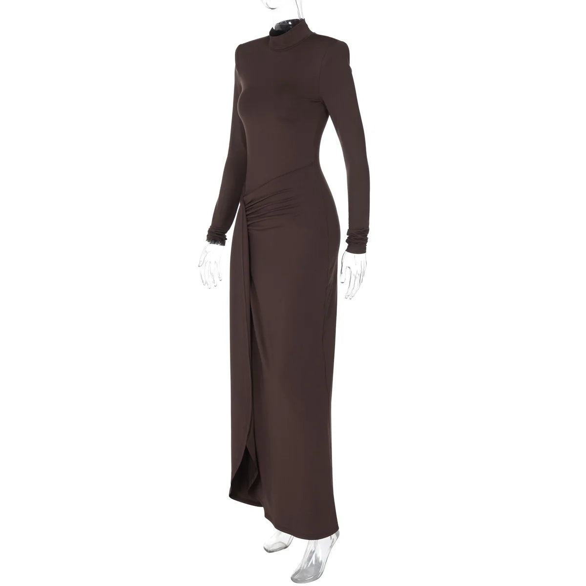 Tossy Fashion Pleated Bandage Long Dress For Women High Waist Slim Patchwork Long Sleeve Elegant Commute Women's Maxi Dress 2025