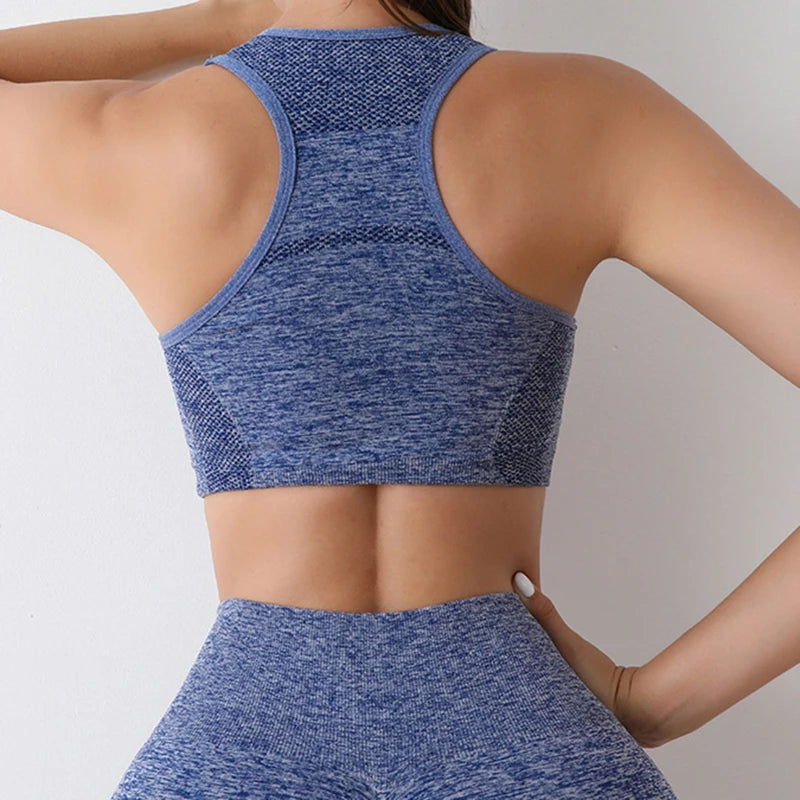 Women's Seamless Yoga Set – Sport Bra & High-Waist Leggings for Workout