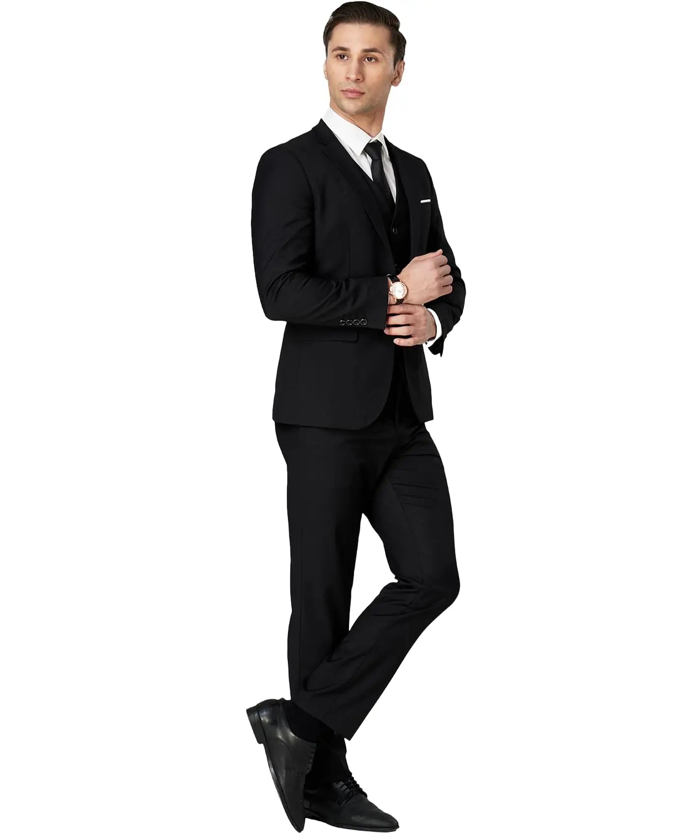 TweedLad Men's Business Suit Set – Regular Fit Tuxedo Jacket and Trousers, Stylish Formal Wear for Groomsmen, Weddings, and Events