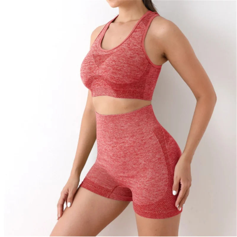 Women's Seamless Yoga Set – Sport Bra & High-Waist Leggings for Workout