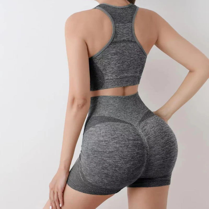 Women's Seamless Yoga Set – Sport Bra & High-Waist Leggings for Workout