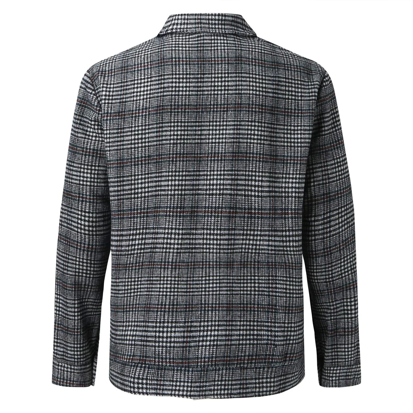 Men's Insulated Lattice Open Jacket – Multi-Pocket Casual Cargo Coat
