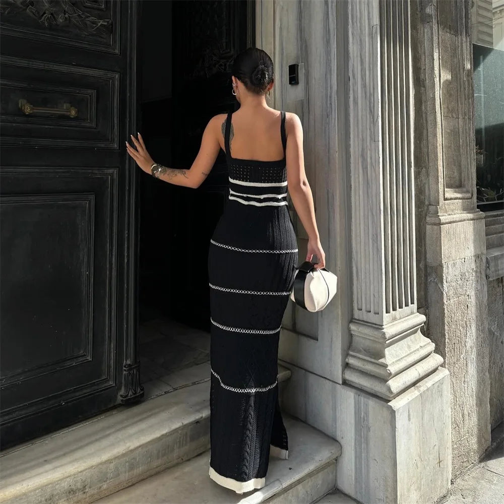 Elegant Knit Summer Maxi Dress – 2024 Casual & Sexy Holiday Style