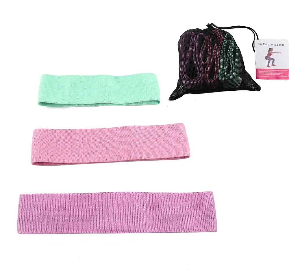 Elastic Rubber Resistance Bands Set – Yoga, Hip Circle Expander, Gym & Home Workout – 3PCs