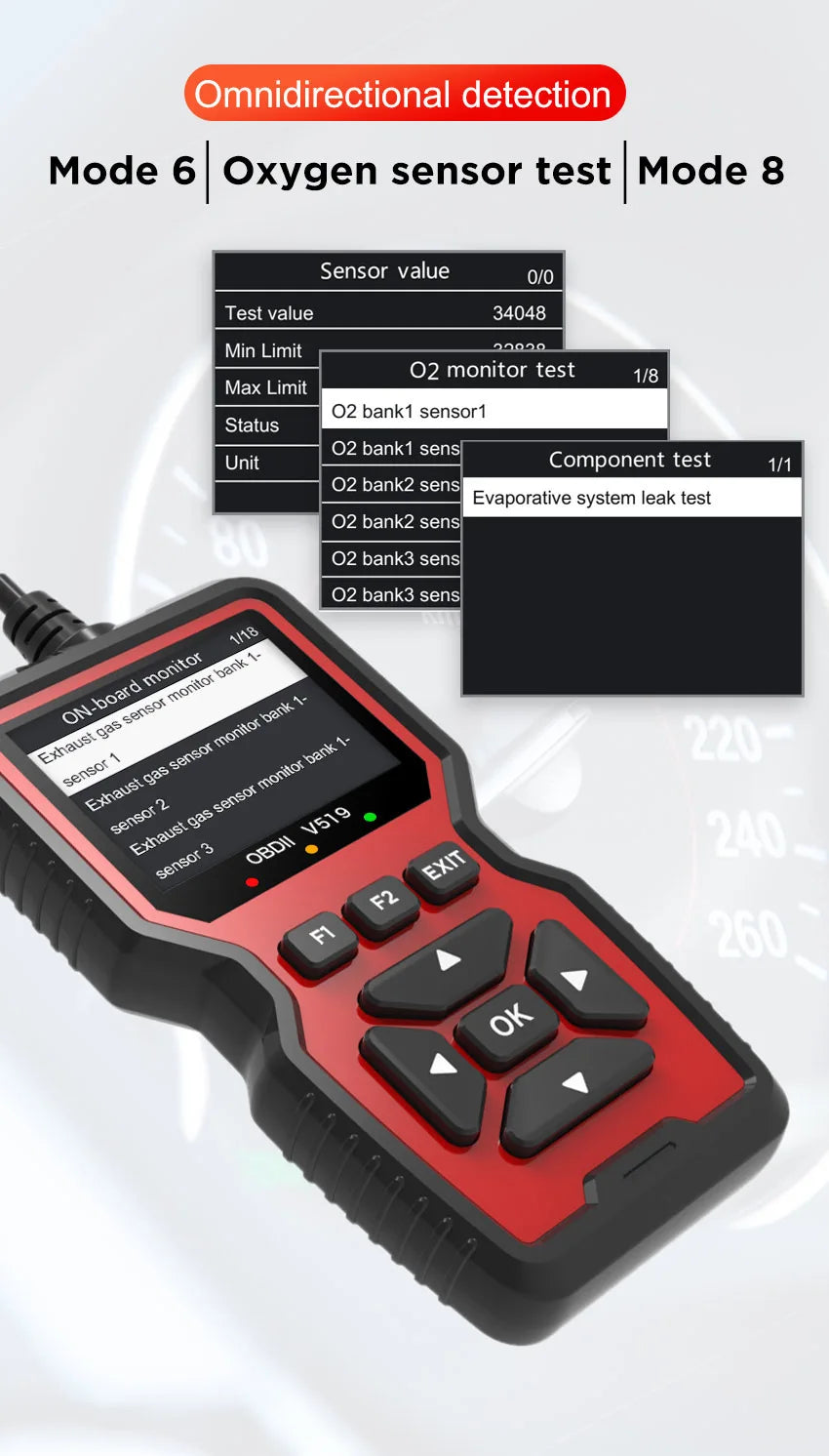 New OBD2 V519 Scanner - Professional Mechanic OBDII Diagnostic Code Reader for Check Engine Light, Live Data, and Code Reading/Erasing