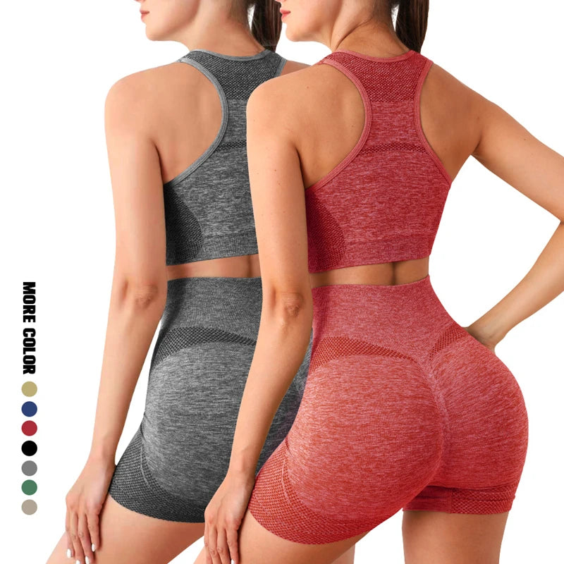 Women's Seamless Yoga Set – Sport Bra & High-Waist Leggings for Workout