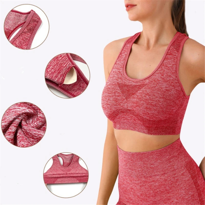 Women's Seamless Yoga Set – Sport Bra & High-Waist Leggings for Workout