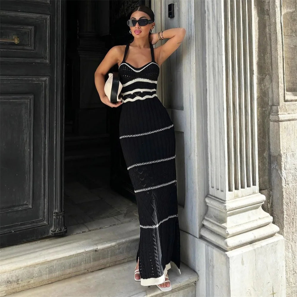 Elegant Knit Summer Maxi Dress – 2024 Casual & Sexy Holiday Style
