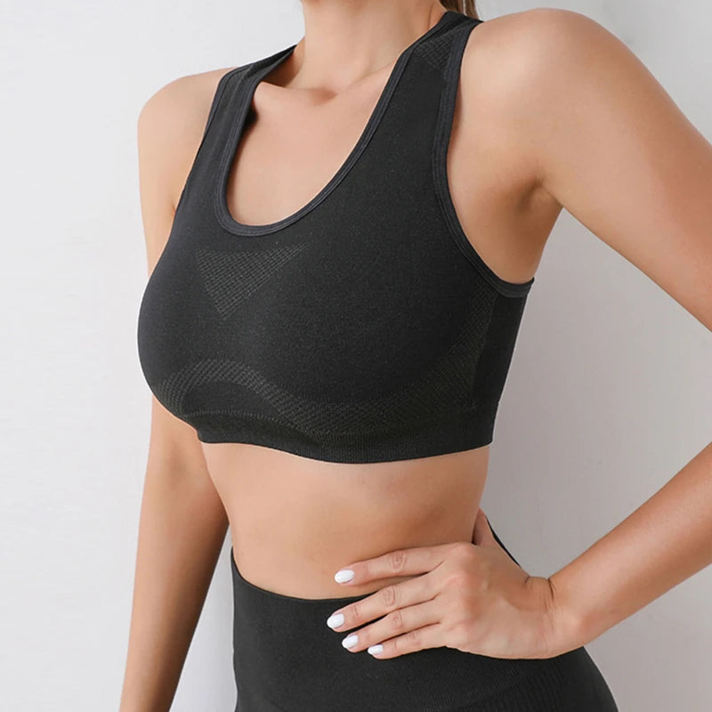 Women's Seamless Yoga Set – Sport Bra & High-Waist Leggings for Workout