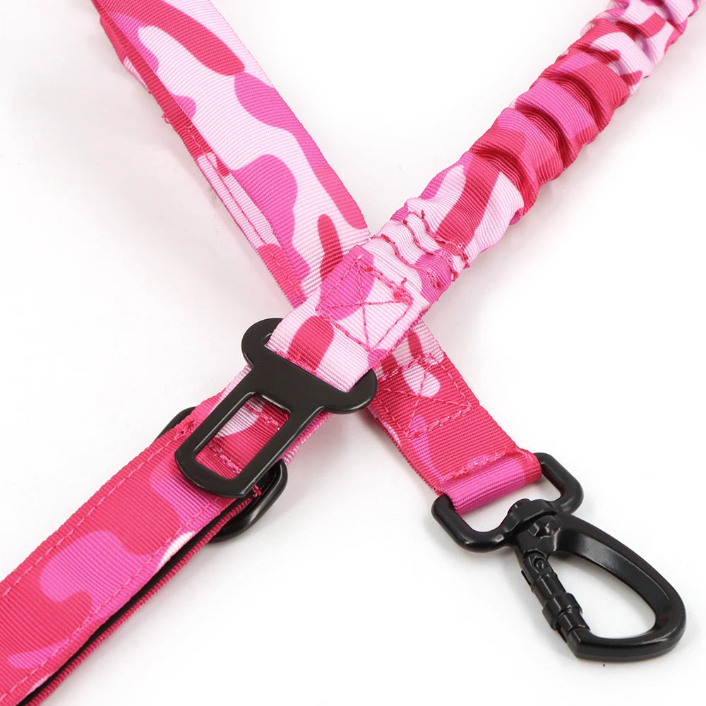 Military Pink Camouflage Dog Harness - Adjustable Tactical Training Vest for Large & Medium Dogs, German Shepherd Pet Leash Harness