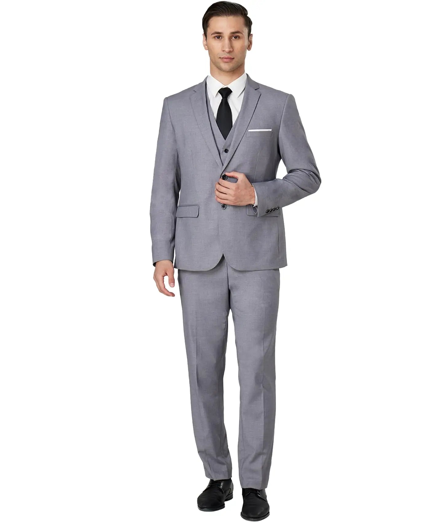 TweedLad Men's Business Suit Set – Regular Fit Tuxedo Jacket and Trousers, Stylish Formal Wear for Groomsmen, Weddings, and Events