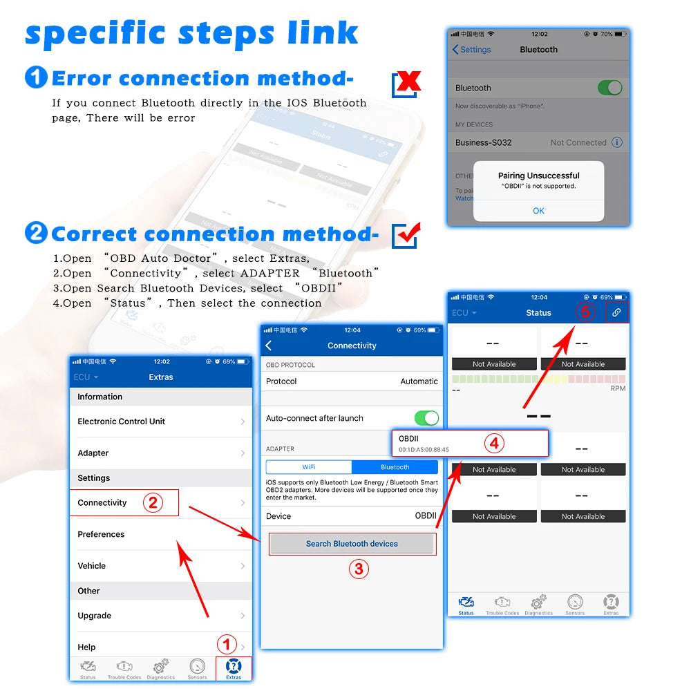 Konnwei ELM327 V1.5 Bluetooth 5.0 OBD2 Scanner – Auto Diagnostic Code Reader for Cars & OBDII Tools