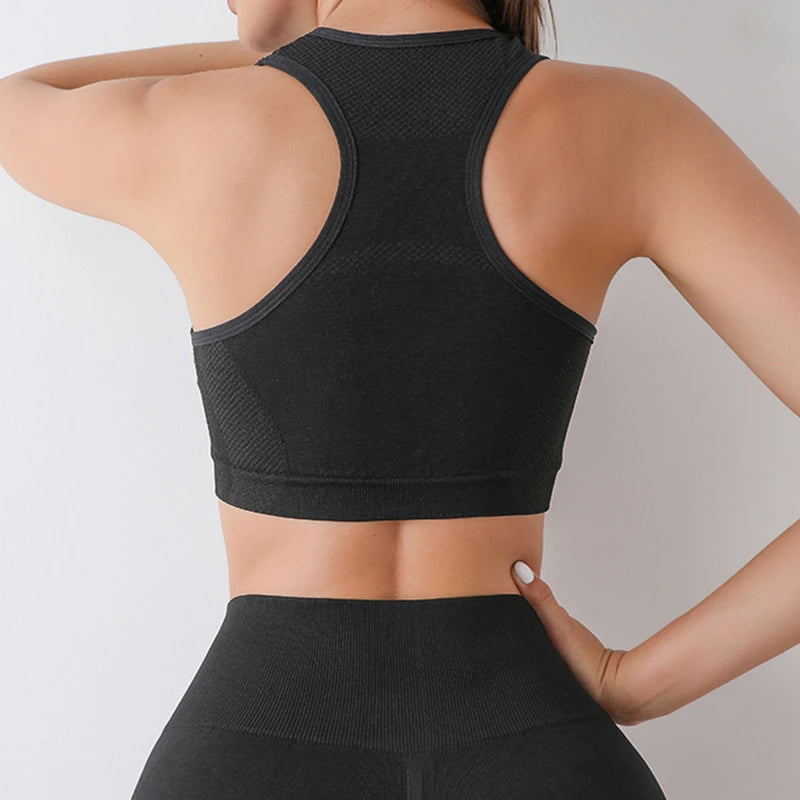 Women's Seamless Yoga Set – Sport Bra & High-Waist Leggings for Workout