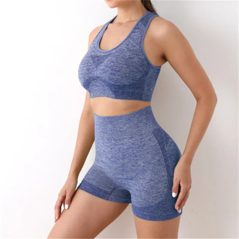 Women's Seamless Yoga Set – Sport Bra & High-Waist Leggings for Workout