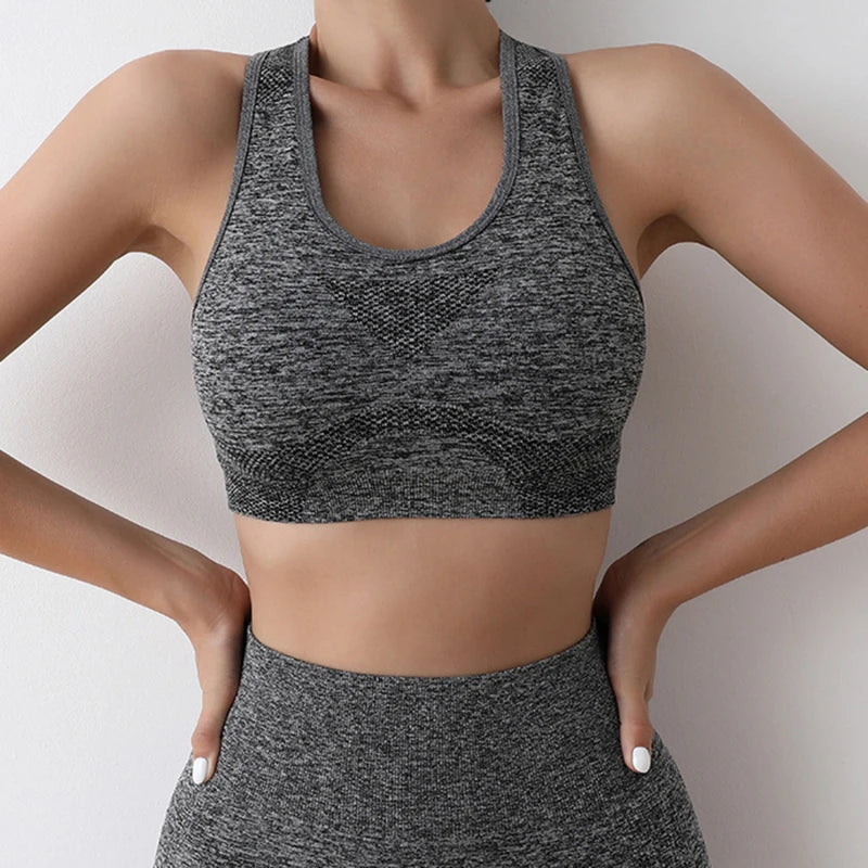 Women's Seamless Yoga Set – Sport Bra & High-Waist Leggings for Workout