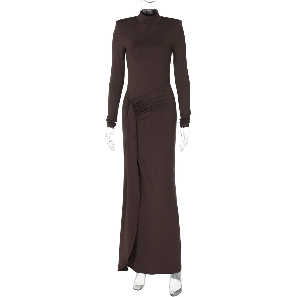 Tossy Fashion Pleated Bandage Long Dress For Women High Waist Slim Patchwork Long Sleeve Elegant Commute Women's Maxi Dress 2025
