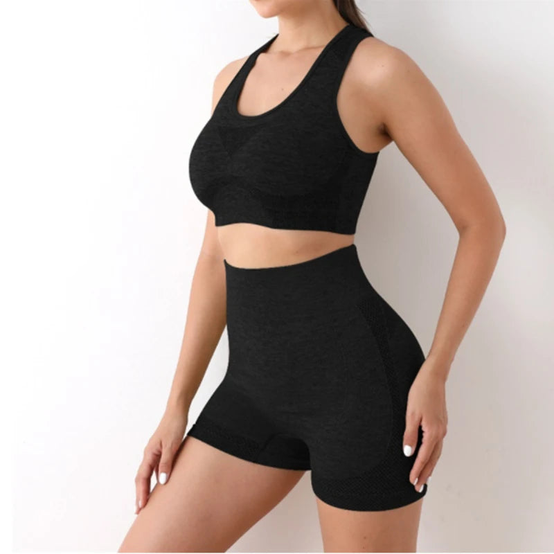Women's Seamless Yoga Set – Sport Bra & High-Waist Leggings for Workout