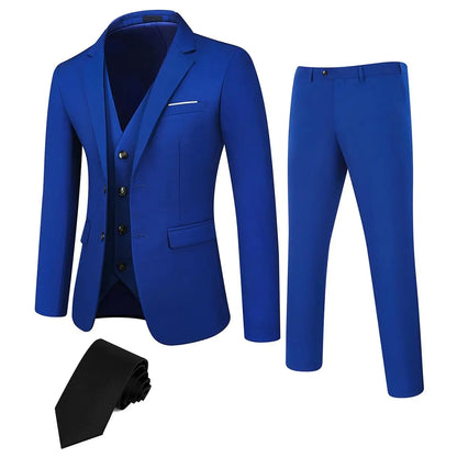 TweedLad Men's Business Suit Set – Regular Fit Tuxedo Jacket and Trousers, Stylish Formal Wear for Groomsmen, Weddings, and Events