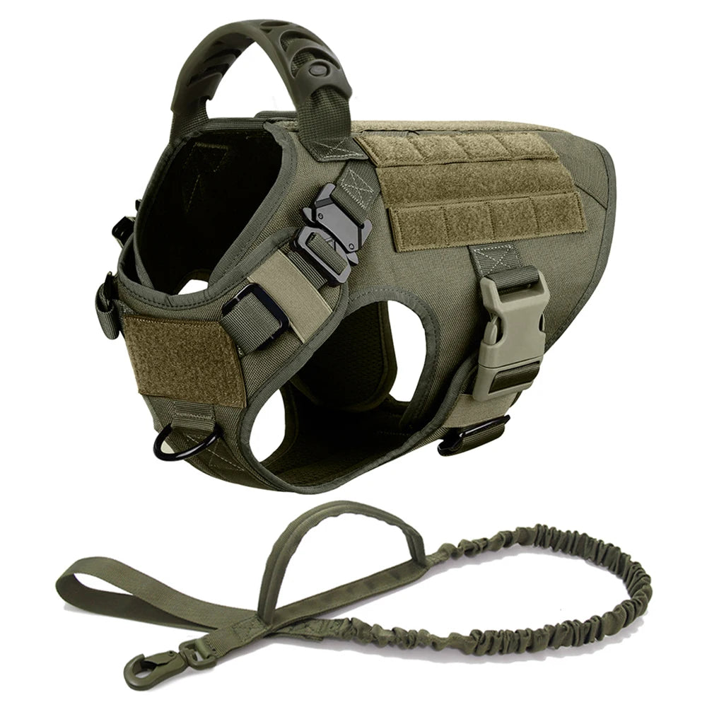 Premium Large Dog Harness and Leash Set for German Shepherds and Malinois – Adjustable Training and Walking Vest with Collar for Medium and Large Dogs
