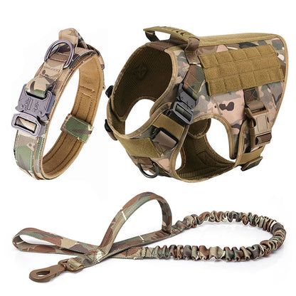 Premium Large Dog Harness and Leash Set for German Shepherds and Malinois – Adjustable Training and Walking Vest with Collar for Medium and Large Dogs