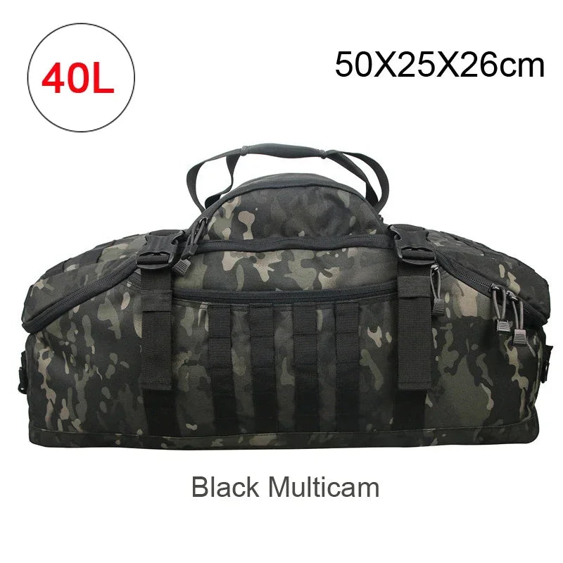 40L/60L/80L Tactical MOLLE Duffle Backpack – Military-Grade Gym, Travel & Outdoor Gear Bag