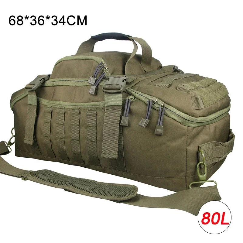 40L/60L/80L Tactical MOLLE Duffle Backpack – Military-Grade Gym, Travel & Outdoor Gear Bag