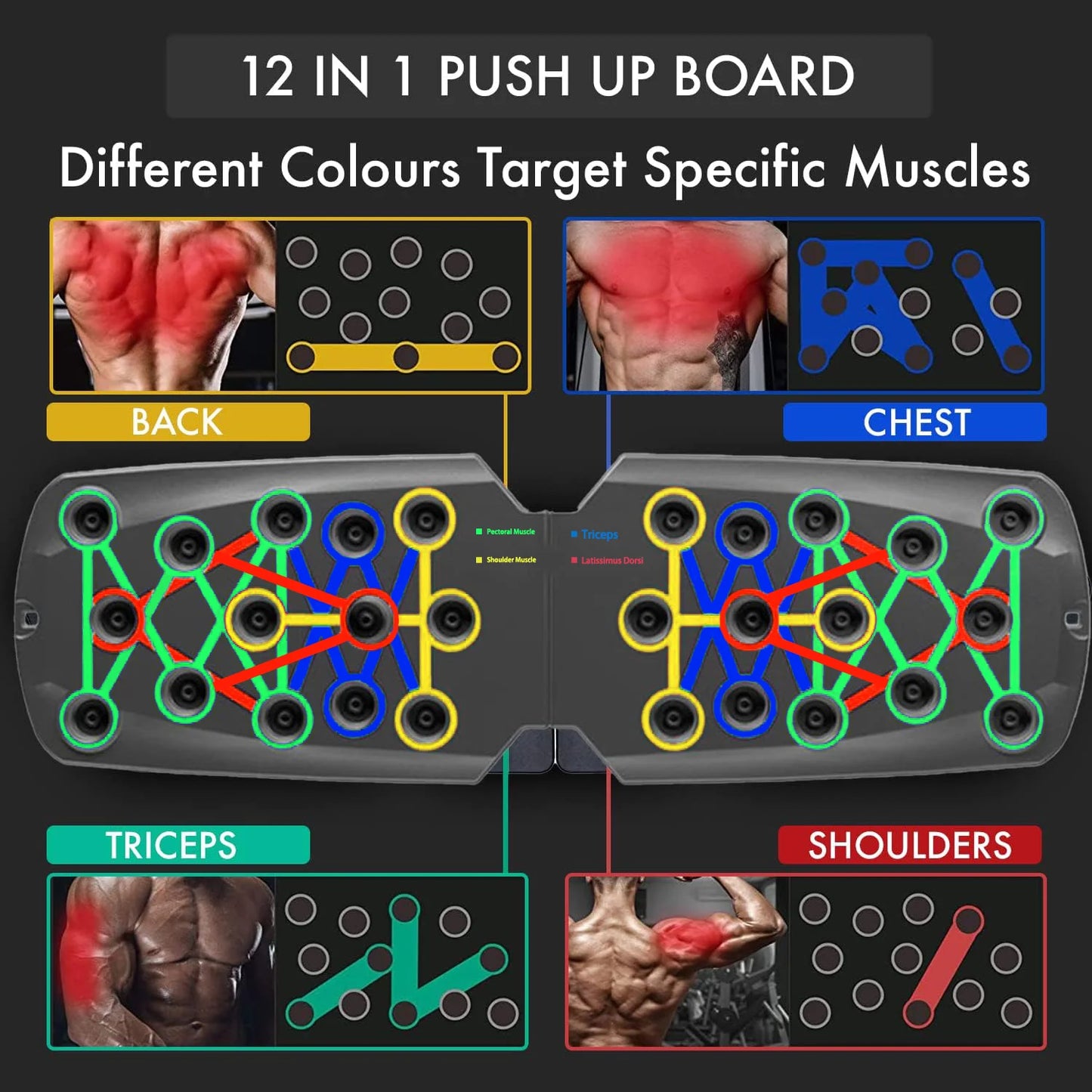 Portable Multifunctional Push-Up Board Set – Foldable Fitness Equipment for Chest, Abdomen, Arms, and Back Training