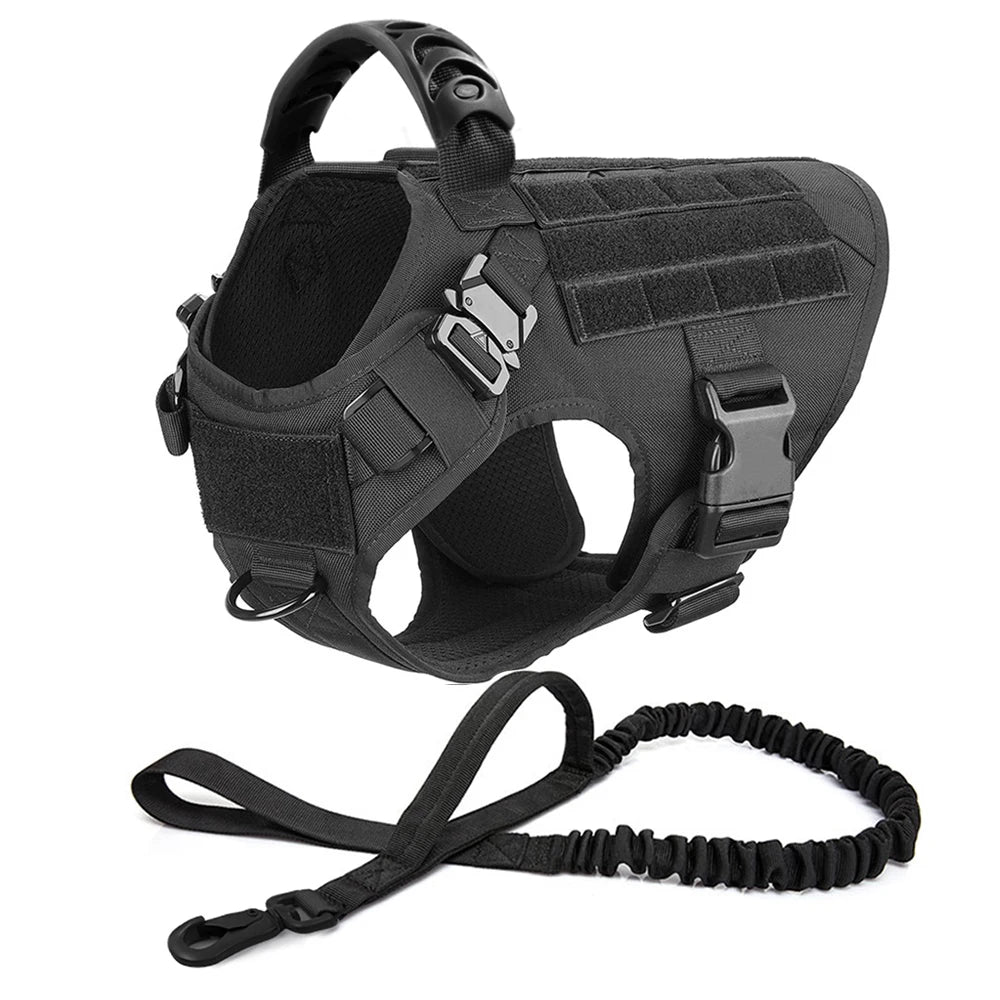 Premium Large Dog Harness and Leash Set for German Shepherds and Malinois – Adjustable Training and Walking Vest with Collar for Medium and Large Dogs