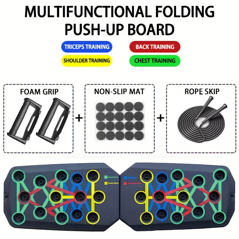 Portable Multifunctional Push-Up Board Set – Foldable Fitness Equipment for Chest, Abdomen, Arms, and Back Training