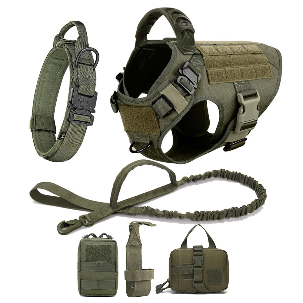 Premium Large Dog Harness and Leash Set for German Shepherds and Malinois – Adjustable Training and Walking Vest with Collar for Medium and Large Dogs