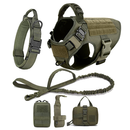 Premium Large Dog Harness and Leash Set for German Shepherds and Malinois – Adjustable Training and Walking Vest with Collar for Medium and Large Dogs