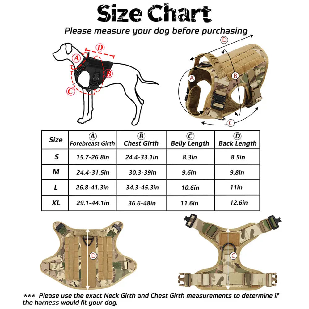 Premium Large Dog Harness and Leash Set for German Shepherds and Malinois – Adjustable Training and Walking Vest with Collar for Medium and Large Dogs
