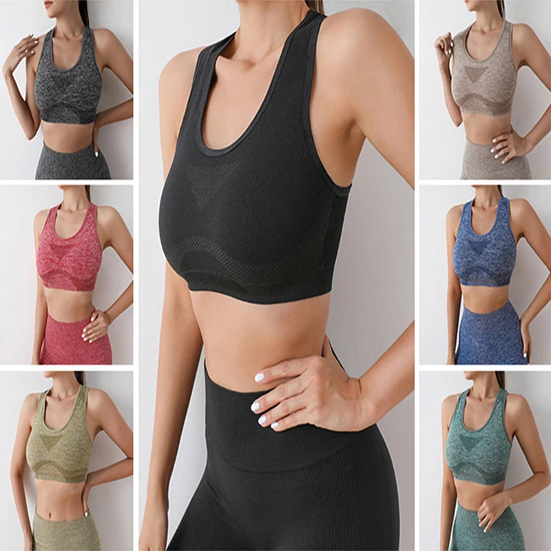 Women's Seamless Yoga Set – Sport Bra & High-Waist Leggings for Workout