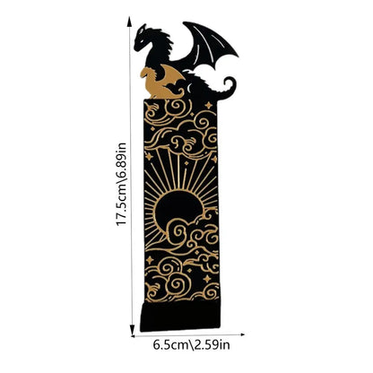 Fourth Wing Acrylic Dragon Tassel Bookmark – Mystical Black Fantasy Page Marker for Students & Teachers