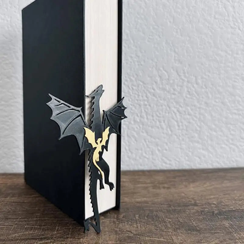 Fourth Wing Acrylic Dragon Tassel Bookmark – Mystical Black Fantasy Page Marker for Students & Teachers