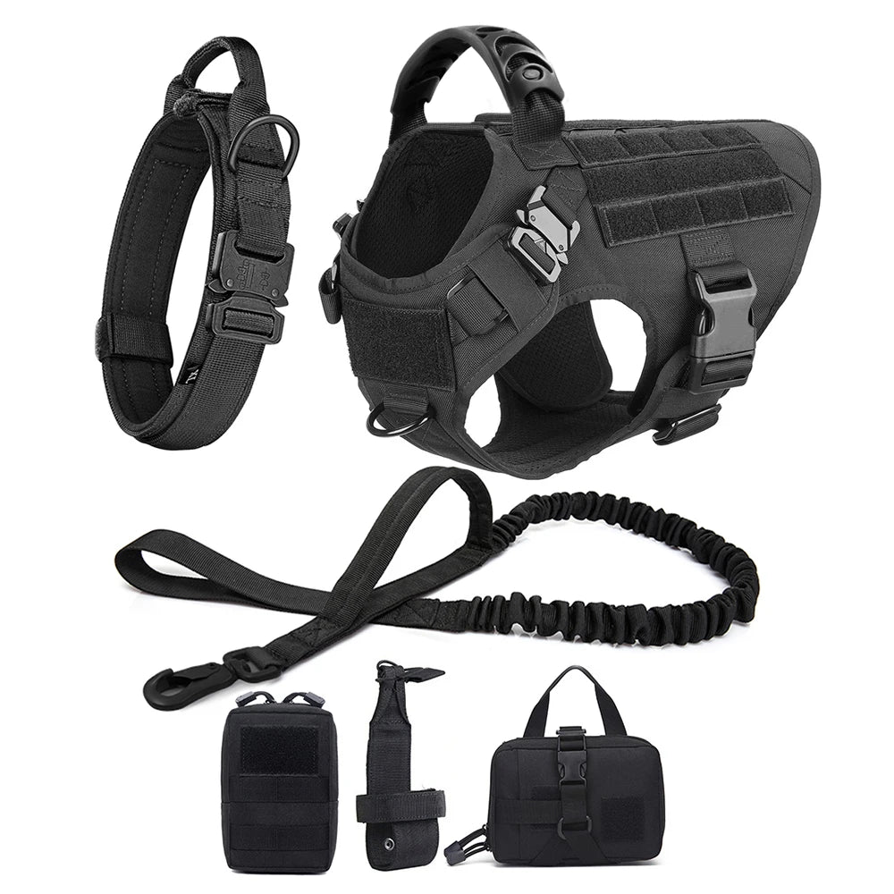 Premium Large Dog Harness and Leash Set for German Shepherds and Malinois – Adjustable Training and Walking Vest with Collar for Medium and Large Dogs