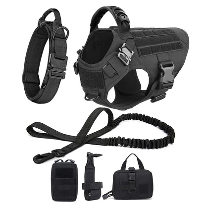 Premium Large Dog Harness and Leash Set for German Shepherds and Malinois – Adjustable Training and Walking Vest with Collar for Medium and Large Dogs