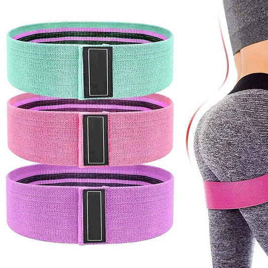 Elastic Rubber Resistance Bands Set – Yoga, Hip Circle Expander, Gym & Home Workout – 3PCs
