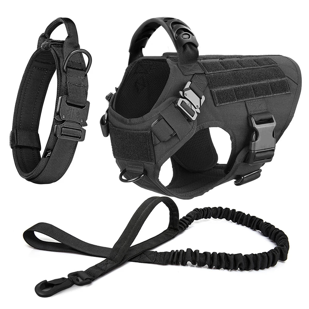 Premium Large Dog Harness and Leash Set for German Shepherds and Malinois – Adjustable Training and Walking Vest with Collar for Medium and Large Dogs