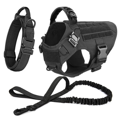 Premium Large Dog Harness and Leash Set for German Shepherds and Malinois – Adjustable Training and Walking Vest with Collar for Medium and Large Dogs