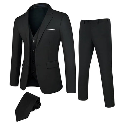 TweedLad Men's Business Suit Set – Regular Fit Tuxedo Jacket and Trousers, Stylish Formal Wear for Groomsmen, Weddings, and Events