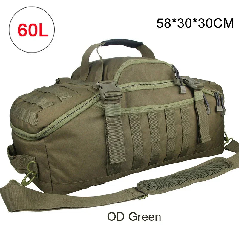 40L/60L/80L Tactical MOLLE Duffle Backpack – Military-Grade Gym, Travel & Outdoor Gear Bag