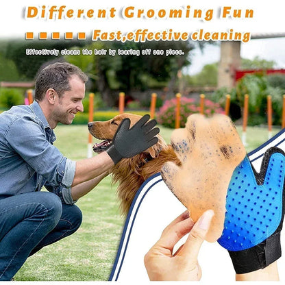 ✨ Kids Pet Grooming Kit – Dog, Cat, Rabbit Care | 2-Sided Brush & Bath Glove | De-Shedding & De-Matting Fur Cleaning Tool