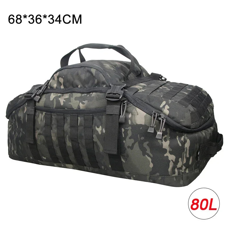 40L/60L/80L Tactical MOLLE Duffle Backpack – Military-Grade Gym, Travel & Outdoor Gear Bag