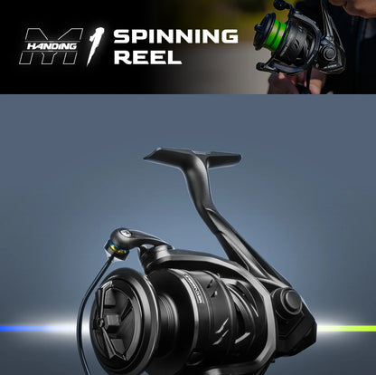 Premium HANDING M1 Spinning Reel – Graphite Frame, 12kg Drag, 9+1 Bearings, 5.2:1 Gear Ratio – Versatile All-Purpose Fishing Reel