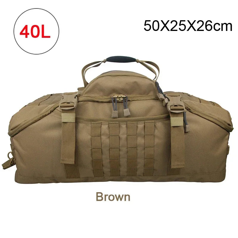 40L/60L/80L Tactical MOLLE Duffle Backpack – Military-Grade Gym, Travel & Outdoor Gear Bag