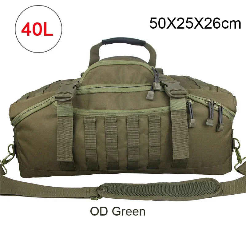 40L/60L/80L Tactical MOLLE Duffle Backpack – Military-Grade Gym, Travel & Outdoor Gear Bag