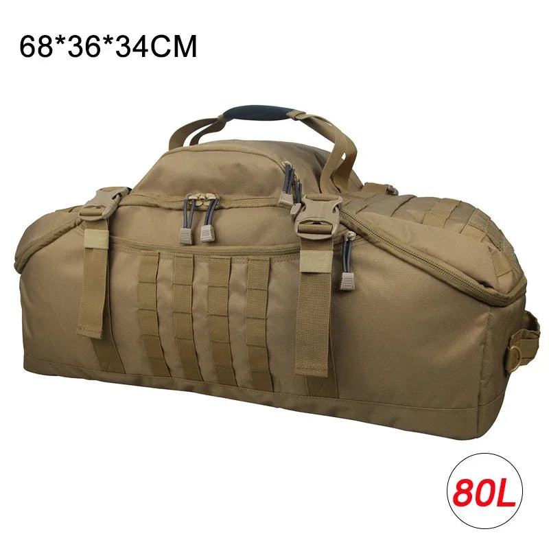 40L/60L/80L Tactical MOLLE Duffle Backpack – Military-Grade Gym, Travel & Outdoor Gear Bag