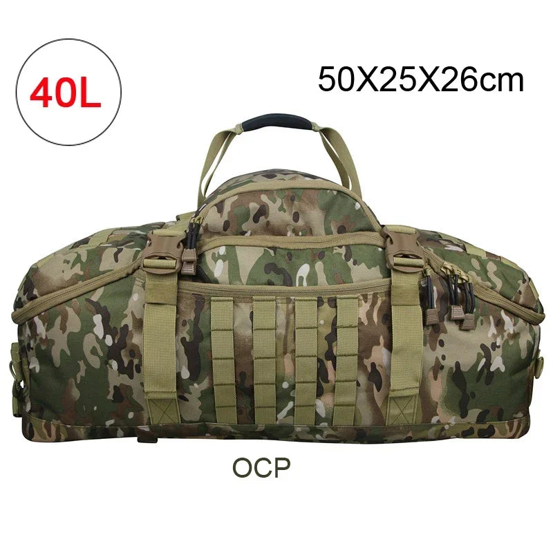 40L/60L/80L Tactical MOLLE Duffle Backpack – Military-Grade Gym, Travel & Outdoor Gear Bag